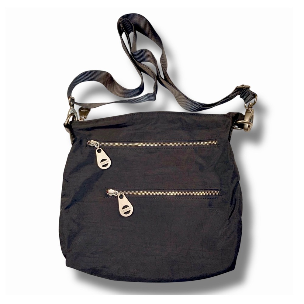 Baggallini Black‎ Nylon Crossbody Bag Multiple Zipper Pockets Adjustable Strap